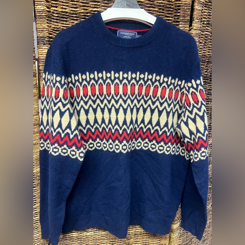 Vineyard Vines- Men’s Heritage‎ Fair Isles Merino Wool, Size: Large, Pre-Owned